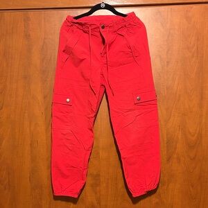 CAbi XS Bright Orange-Red Cargo Joggers